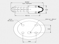 空气弹簧 Air spring 空气式单层气囊 工业机械设备四安装孔定位应用 JW1-5360 1B5360 JW360-140-1 FS530-11 FS530-14 W01-358-7640 W01-M58-6100 SP1B34