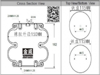 机械设备纠偏空气弹簧气囊减振器 Mechanical equipment rectifying air spring air bag damper F02-114-128 F02114128 F02 114 128 P1103