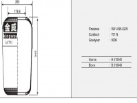 JW701橡胶空气弹簧/气囊/Air spring /1R3M-340-340/SRI1R250D/ 701N/W01-095-0205/9006/B510040/B551040