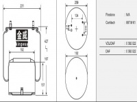 Air spring=JW6014橡胶空气弹簧/气囊/DAF Air spring 16224 1697684 0392022 1T15LNR-3 94105 1153935 W01-M58-078 1T15LNR-3 1R11-796/887MK1/0392022/W01-M58-8683