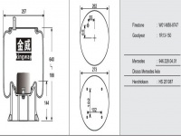 JW8747橡胶空气弹簧/气囊/Air spring 1R13-210 / 23433-01 / 1010-15S773 / 1V17B-11 / W01-358-8740 / 1T17B5 / 1T17B-5 / 946.328.04.01 / W01-M58-8747/1R13-150/9463280401/251087