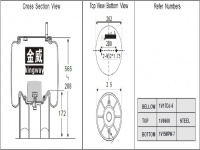 空气弹簧Air spring JW8608 空气弹簧气囊总成 1V17DJ-6 1V15MPW-7 1T17DJ-6