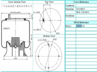 拖挂车橡胶空气弹簧 减震气囊 Air spring JW8855气囊总成 W01 358 8855 W01-358-8855 1T15M-9 23521-01