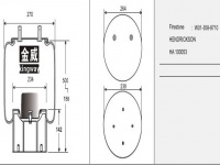 空气弹簧气囊 Air Spring Rolling Lobe JW8710 充气孔中心距140mm 底座中心距144mm 1R13-124 1R13124 101015S711 101015S522 101016S522 1T17B5 W013588755 W01-358-8755 W013588710 W01-358-8710