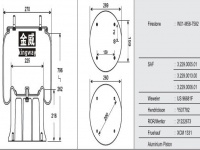 拖挂车空气弹簧气囊 Trailer air spring airbag 1D28C-12 0305-001 3.229.0024.00 3229002400 H2500361 1873856 21221349 1R13-734 1R13-805 566-26-3-802 566263802 1T19L-12