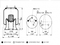 拖挂车空气弹簧气囊 Trailer air spring airbag W01-M58-6289 W01M586289 V1D23E-3 1R12-703 58050900 1006551 11808 D12B09 RML75270C 206718 96871 1T323-40 1T323-41 566-24-3-501 566243501 1T15M-9