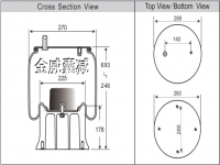 卡车挂车拖车汽车空气弹簧气囊 Air spring airbag of Truck 1V8764 W01-358-8764 W013588764 1V19L-11 1T19L-11 1T19L11 90557260