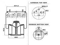 BPW空气弹簧空气悬架气囊总成 BPW Air suspension air spring airbag shock absorber C292 C292A 0542943380 0542943670 S2290881200 S2290881100 FBW1564 204530 2920531 D14U36 GWC1161 881MBP30 B1048