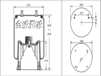 truck air spring airbag 卡车空气弹簧气囊 1V9264 1R14-127 1T19L16 W01-358-9928 W01-358-9264 1110.5-22S712 8539/6413 90557104 S13122 AS-0063