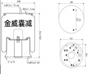 挂车空气弹簧气囊总成 SAF Air spring 1V8105 1V19LB-12 0V19LB-12 OV19LB-12 W01-M58-8105 总成号W01-968-6217 W019686217 1T19L SERIES 皮囊号C01-968-1163 C019681163