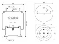JW6339拖挂车空气弹簧气囊 Trailer air spring airbag 1V6339 1V6339Y00 W01-M58-6339 W01-358-6339